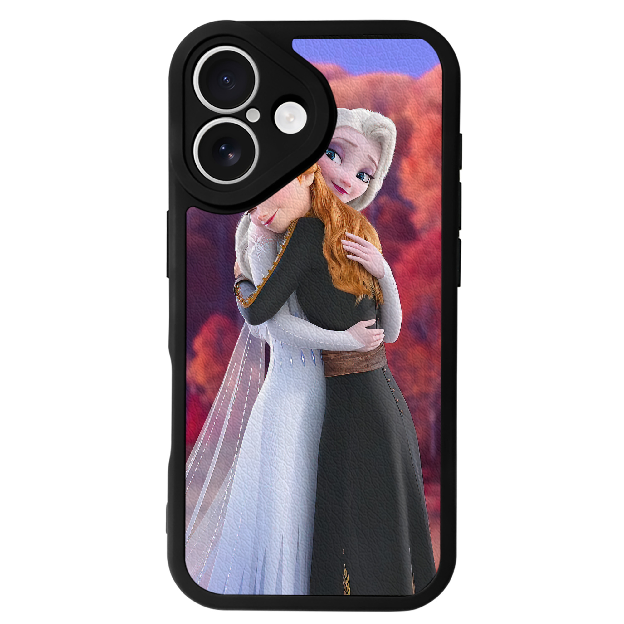 （画像用） アナと雪の女王 アンナ エルサ Frozen Anna Elsa 【iPhone 16シリーズ対応】シリコンスマホケース（レザー調） 材質：シリコン